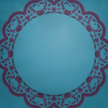 Tebrik etmek için soyut mor süslemeli yeşil renkli broşür..