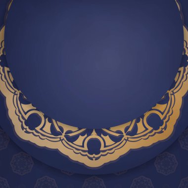 Koyu mavi kartvizitli, kişiliği Hint altını desenli..