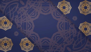 Koyu mavi arkaplan Yunan altın süslemeleri ve metninizin altına yerleştirin