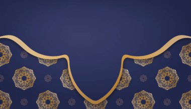 Metnin altındaki tasarım için Yunanca altın desenli koyu mavi arkaplan