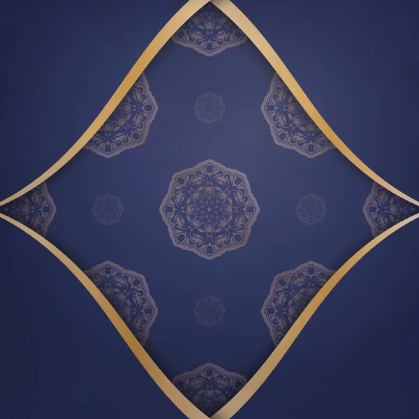 Koyu mavi kartvizitli, bağlantıların için Yunan altın süslemeleri var..