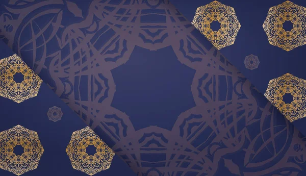 Koyu mavi arkaplan Yunan altın süslemeleri ve metninizin altına yerleştirin