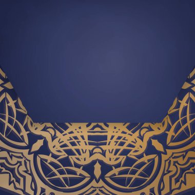 Koyu mavi kartvizit. Kişiliğin için altın desenli..