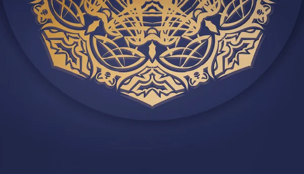Темно Синий Баннер Абстрактным Золотым Узором Оформления Вашим Логотипом Текстом — стоковый вектор
