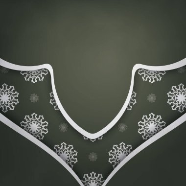 Kartpostal koyu yeşil ve tipografi için Yunan beyaz desenli..