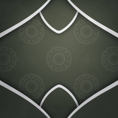 Tebrik broşürü koyu yeşil renkli ve Hint beyazı desenli. Tebrikler..