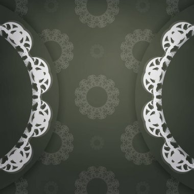 Tebrikler. Koyu yeşil ve mandala beyazı bir süslemesi var. Tebrikler..