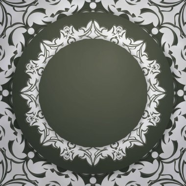 Koyu yeşil soyut beyaz desenli broşür tipografi için hazırlandı.