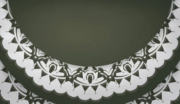 Koyu Yeşil Arkaplan Yunan Beyaz Süslemeleri Logo Veya Metin Için — Stok Vektör