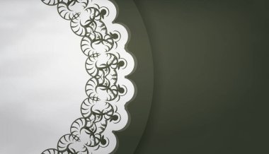 Logonuz için Yunan beyaz desenli koyu yeşil arkaplan