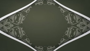 Logo veya metin altında tasarım için soyut beyaz desenli koyu yeşil arkaplan