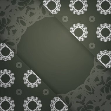 Koyu yeşil renkli ve eski beyaz desenli tebrik uçağı yazdırmaya hazır..