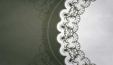 Yunan beyaz desenli koyu yeşil arkaplan ve logo veya metin için yer