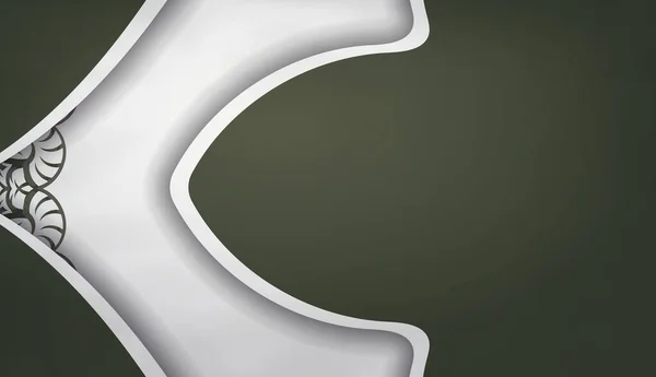 Logonuzun Altında Tasarlamak Için Yunan Beyaz Süslemeleri Olan Koyu Yeşil — Stok Vektör