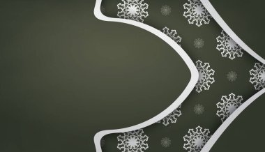 Logonuzun altında Yunanca beyaz desenli koyu yeşil pankart