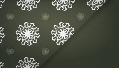 Logonuzun altında tasarım için gösterişli beyaz süslemeleri olan koyu yeşil bir bayrak.