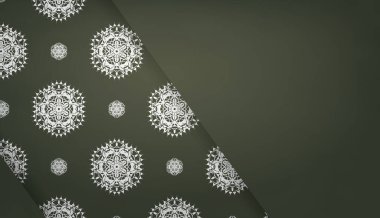 Logo veya metin tasarımı için beyaz desenli koyu yeşil pankart