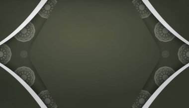 Logo veya metin altında tasarım için Yunanca beyaz desenli koyu yeşil arkaplan