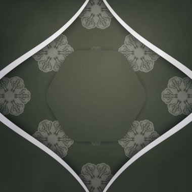 Markanız için beyaz desenli koyu yeşil bir broşür..