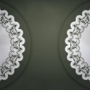 Bu broşür Yunan beyaz süslemeleri ile koyu yeşildir ve basılmaya hazırdır..