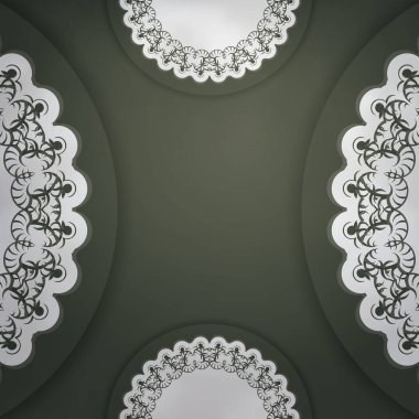 Koyu yeşil renkli, Hint beyaz desenli bir ilan. Tebrikler..