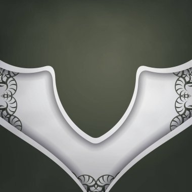 Markanız için mandala beyazı desenli koyu yeşil bir uçak..