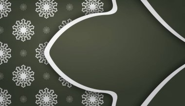 Logonun altında mandala beyaz desenli koyu yeşil bir pankart var.