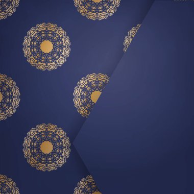 Koyu mavi kartvizitli, bağlantıların için altın mandala süslü..