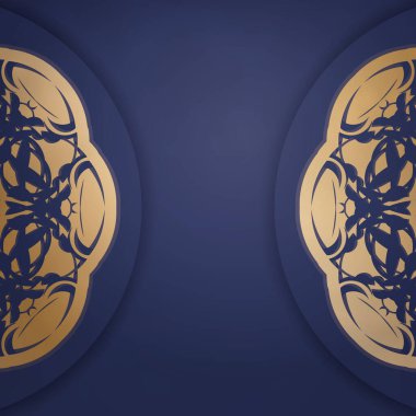 Koyu mavi kartvizitle bağlantıların için antika altın süsler..