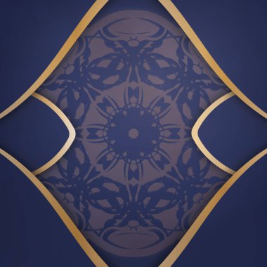 Koyu mavi kartvizitli ve kişiliğin için altın desenli..