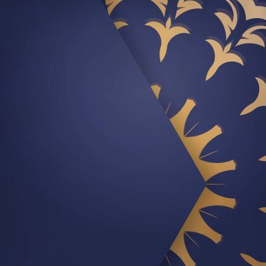 Markanız için Yunanca altın desenli koyu mavi kart şablonu.