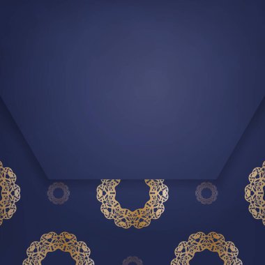 Markanız için klasik altın desenli koyu mavi bir kartvizit şablonu..