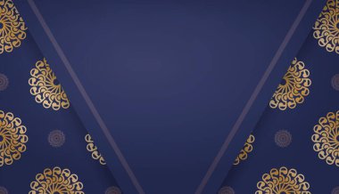 Logo tasarımı için soyut altın süslemesi olan koyu mavi arkaplan