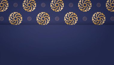 Metnin altındaki tasarım için Yunanca altın desenli koyu mavi arkaplan