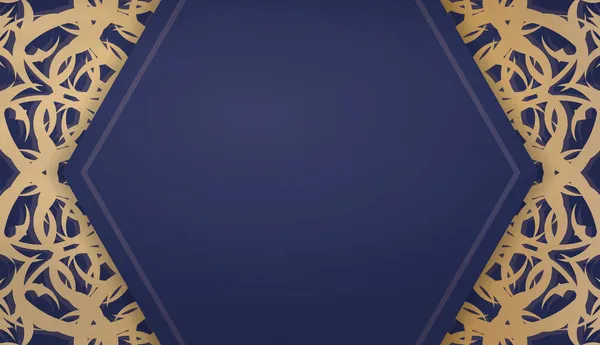 Modèle Bannière Bleu Foncé Avec Des Ornements Grec Placer Sous — Image vectorielle