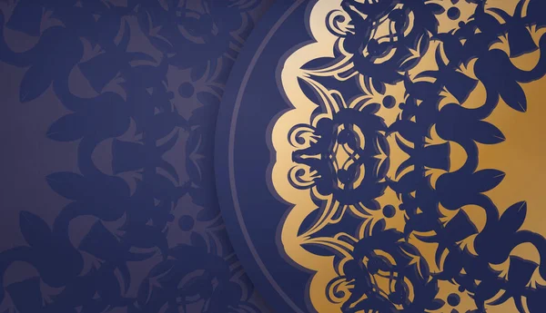 Modèle Bannière Bleu Foncé Avec Ornements Vintage Espace Pour Logo — Image vectorielle