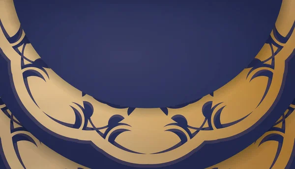 Bannière Bleu Foncé Avec Motif Abstrait Pour Conception Sous Texte — Image vectorielle