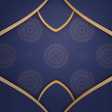 Markanız için klasik altın desenli koyu mavi kart şablonu.