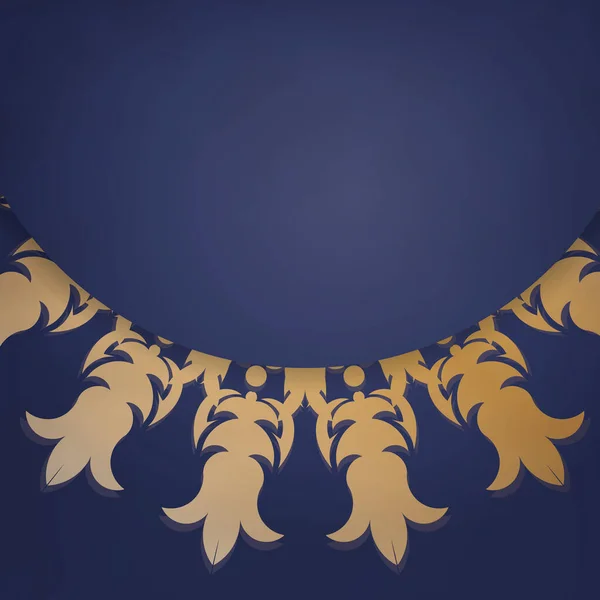 Vorzeigbare Visitenkarte Dunkelblauer Farbe Mit Einem Mandala Goldverzierungen Für Ihre — Stockvektor