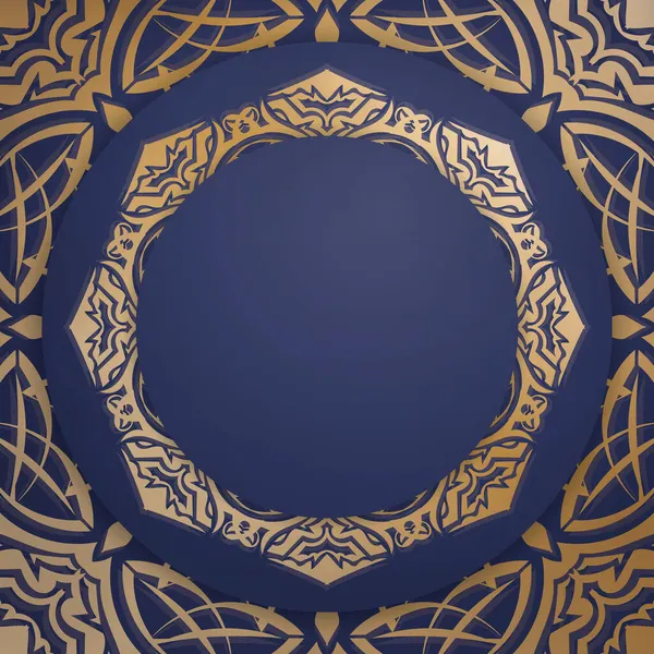Carte Visite Présentable Couleur Bleu Foncé Avec Motif Mandala Pour — Image vectorielle