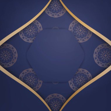 Koyu mavi renkli, kişiliği için altın renkli bir kartvizit..