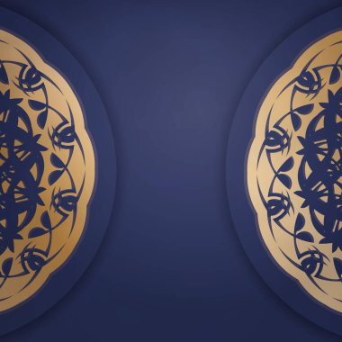 Temaslarınız için Yunan altın süslemeleri içeren koyu mavi renkli suni kartvizit..