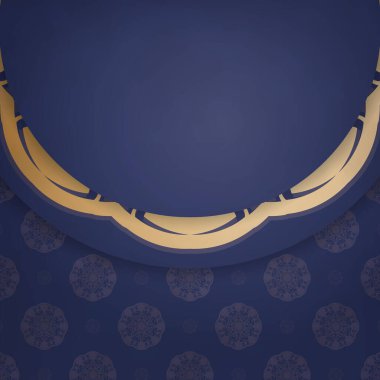 Koyu mavi kartvizit ve markanız için Hint altınları..