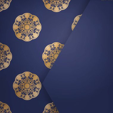 Bağlantın için Hint altınları içeren koyu mavi kartvizit..