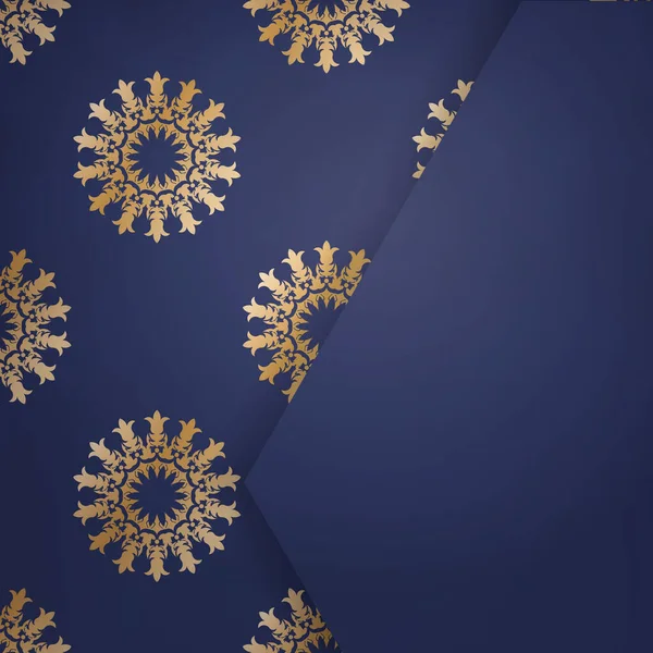 Koyu mavi renkli gösterişli kartvizit. Kişileriniz için klasik altın süs..