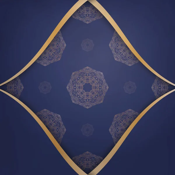 Koyu mavi renkli gösterişli kartvizit. Kişileriniz için klasik altın süs..