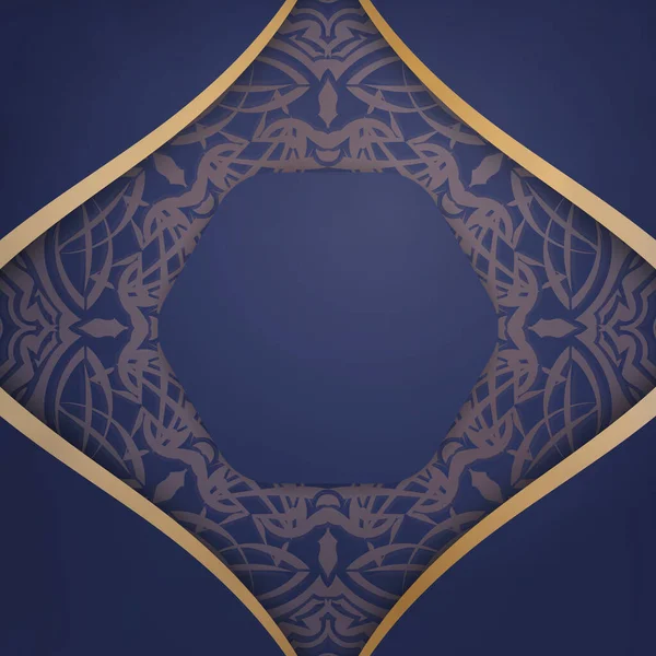 Koyu mavi renkli gösterişli kartvizit. İşiniz için klasik altın süsler..