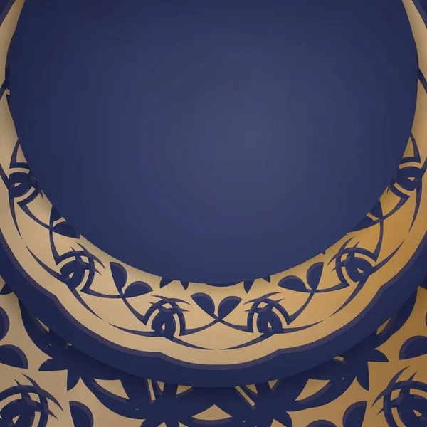 Презентабельна Візитка Темно Синьому Кольорі Абстрактним Золотим Візерунком Вашого Бізнесу — стоковий вектор