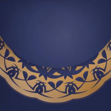 Bağlantın için Hint altınları içeren koyu mavi kartvizit..