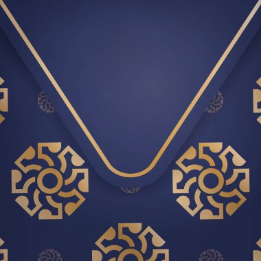 Koyu mavi kartvizitle iş için Yunan altın süslerini ziyaret ediyorsun..